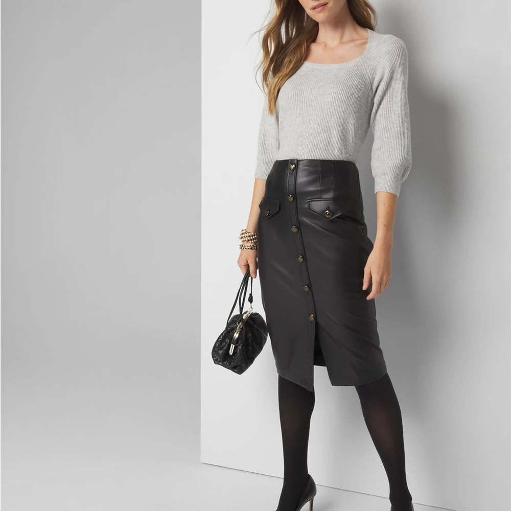 White House‎ Black Market Light Gray Ribbed Raglan Pullover Sweater - Picture 2 of 7
